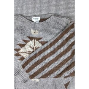 Vintage Adolfo Collectibles Southwestern Oversized Knit Sweater - Women's L/XL
